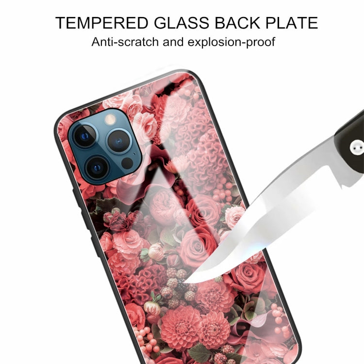 For iPhone 13 Pro Colorful Painted Glass Shockproof Protective Case