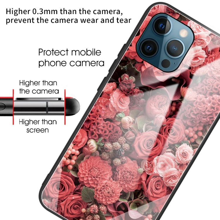 For iPhone 13 Pro Colorful Painted Glass Shockproof Protective Case