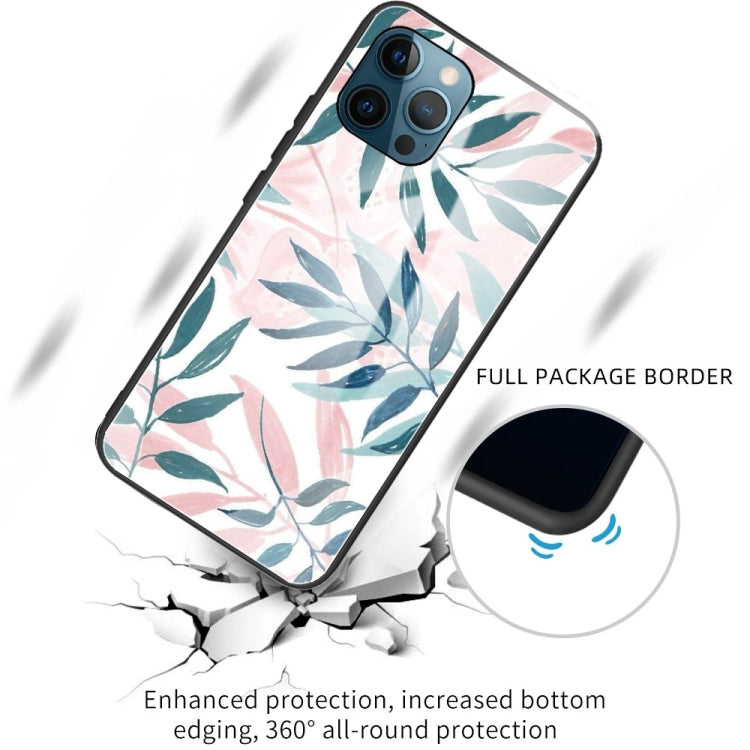 For iPhone 13 Pro Colorful Painted Glass Shockproof Protective Case
