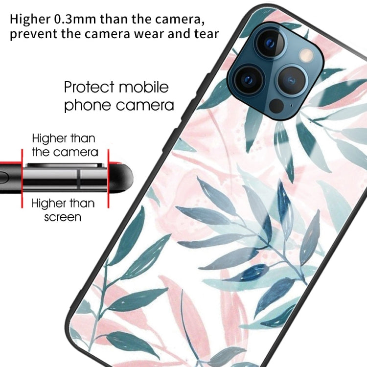 For iPhone 13 Pro Colorful Painted Glass Shockproof Protective Case