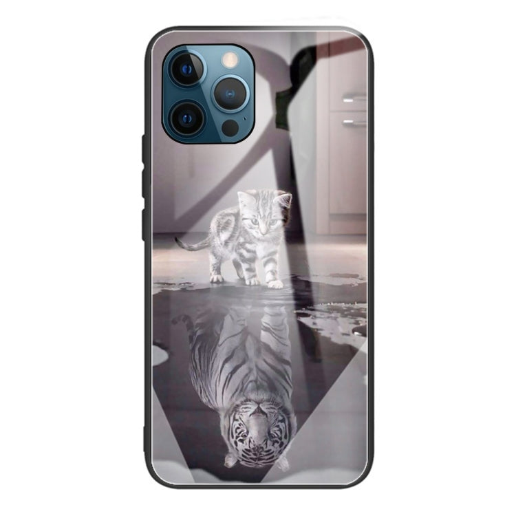 For iPhone 13 Pro Colorful Painted Glass Shockproof Protective Case
