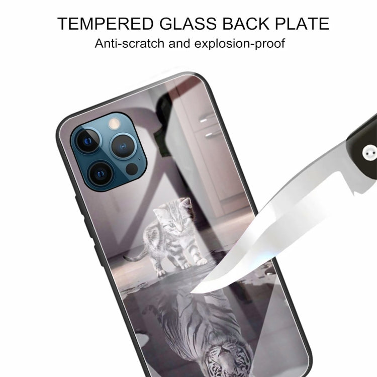 For iPhone 13 Pro Colorful Painted Glass Shockproof Protective Case