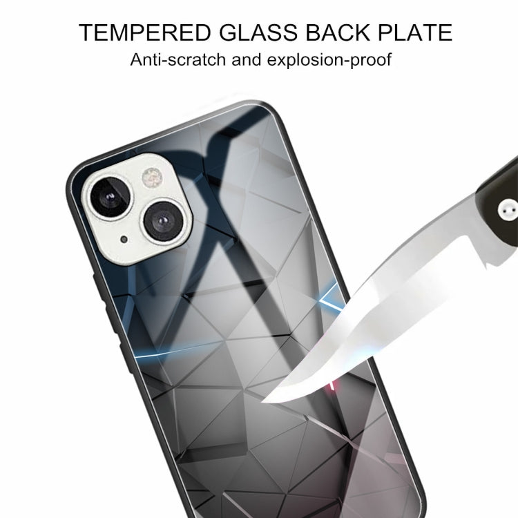 For iPhone 13 Pro Max Colorful Painted Glass Shockproof Protective Case