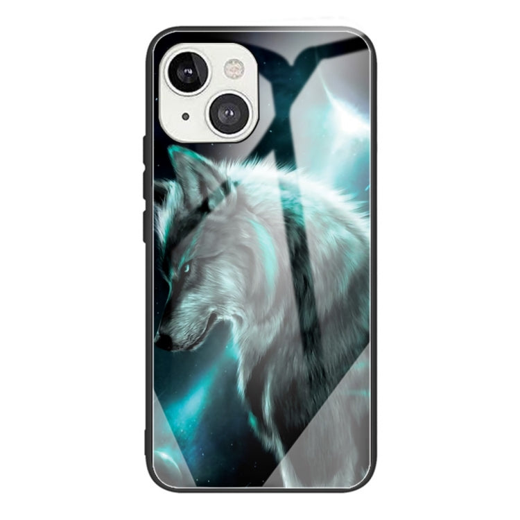 For iPhone 13 Pro Max Colorful Painted Glass Shockproof Protective Case