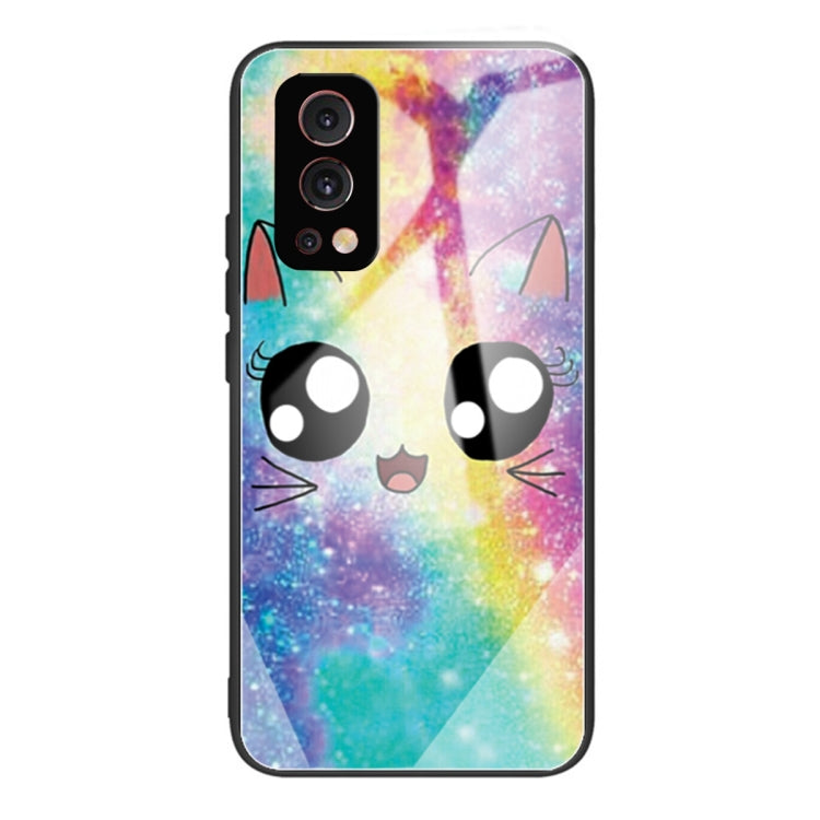 Colorful Painted Glass Shockproof Protective Case For OnePlus Nord 2 5G