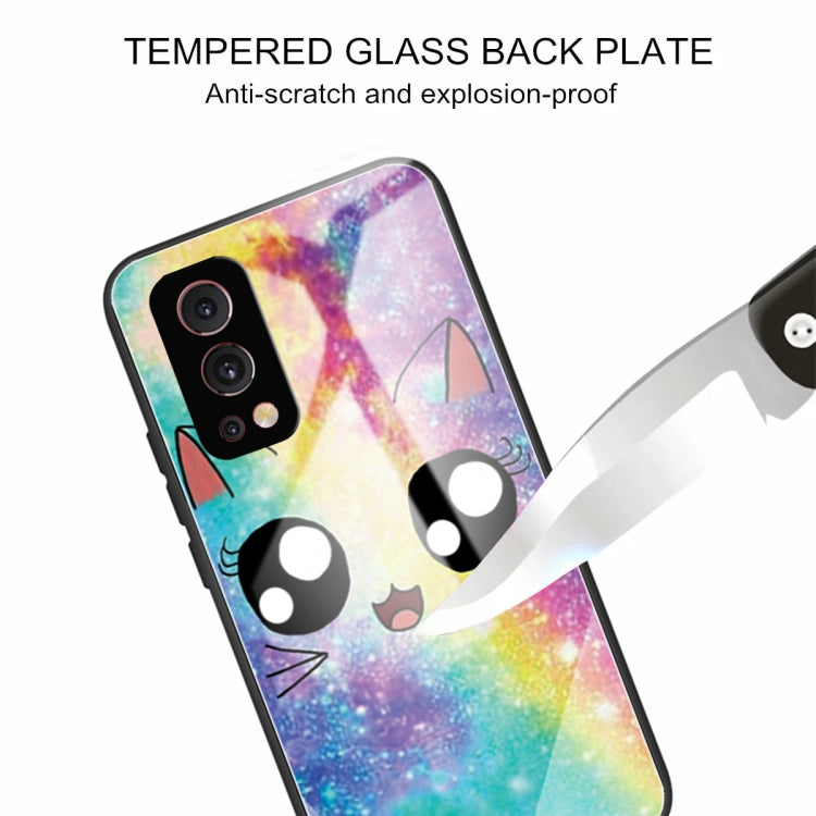 Colorful Painted Glass Shockproof Protective Case For OnePlus Nord 2 5G