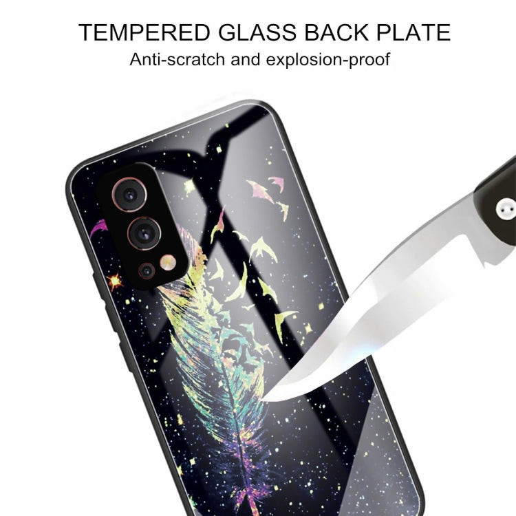 Colorful Painted Glass Shockproof Protective Case For OnePlus Nord 2 5G