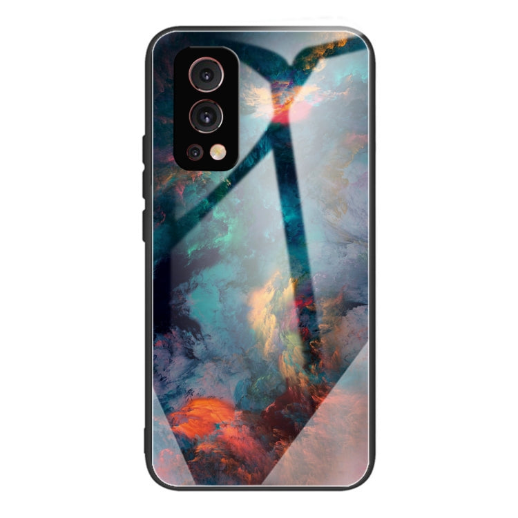 Colorful Painted Glass Shockproof Protective Case For OnePlus Nord 2 5G