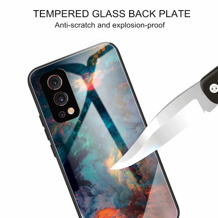 Colorful Painted Glass Shockproof Protective Case For OnePlus Nord 2 5G