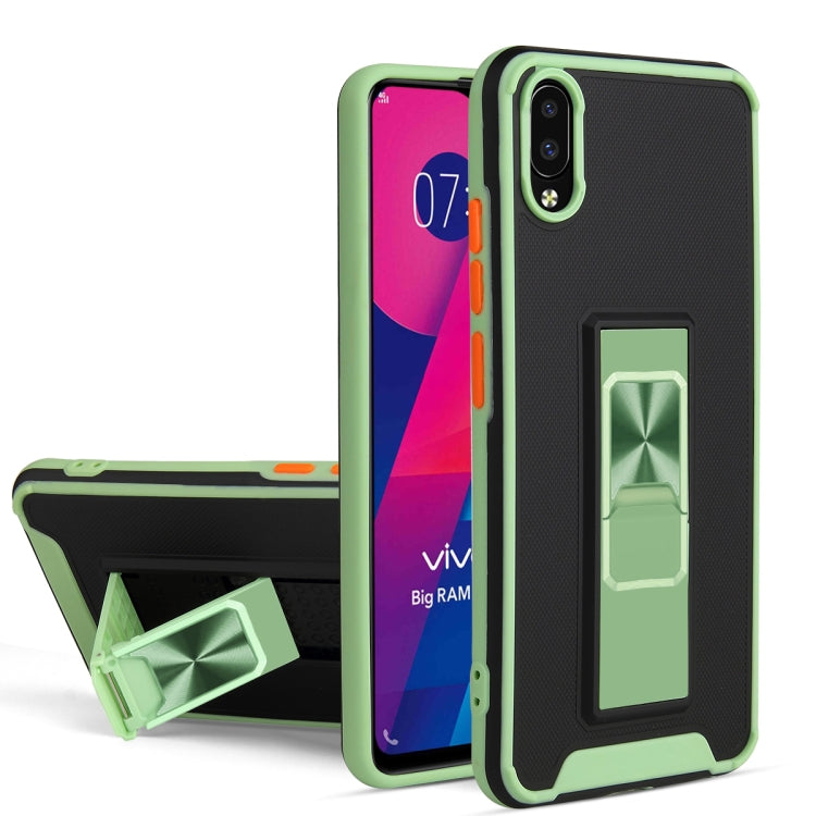 For vivo Y93 Dual-color Skin Feel TPU + PC Magnetic Shockproof Case with Invisible Holder
