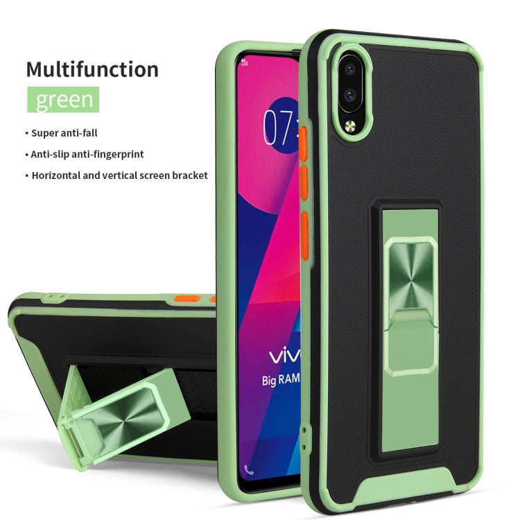 For vivo Y93 Dual-color Skin Feel TPU + PC Magnetic Shockproof Case with Invisible Holder