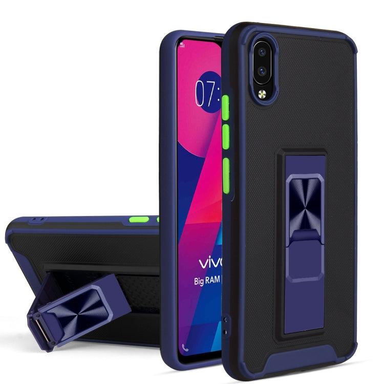 For vivo Y93 Dual-color Skin Feel TPU + PC Magnetic Shockproof Case with Invisible Holder