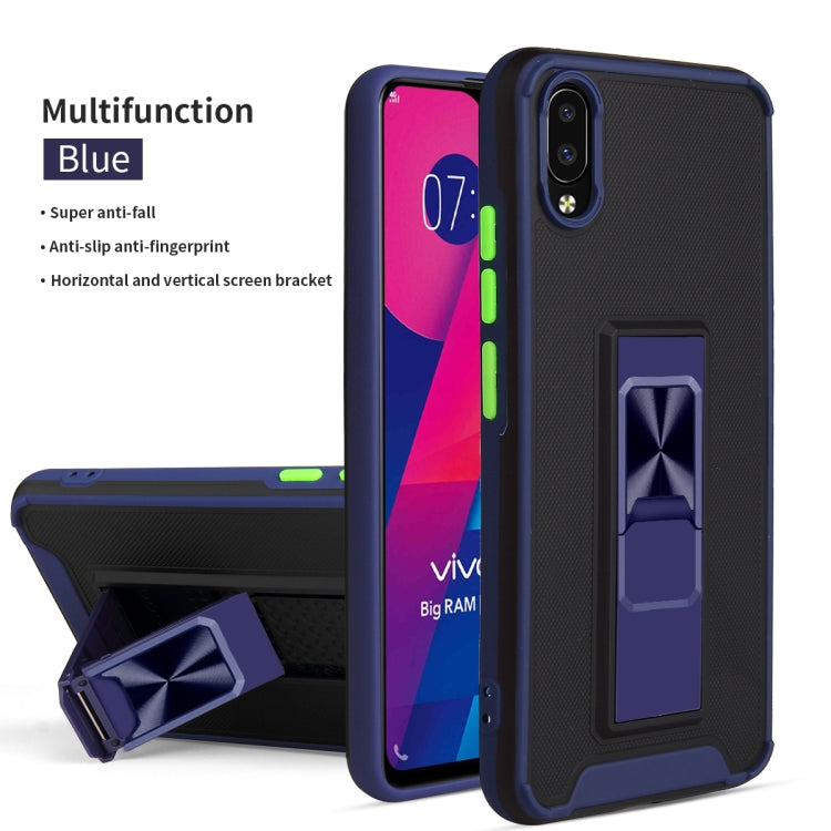 For vivo Y93 Dual-color Skin Feel TPU + PC Magnetic Shockproof Case with Invisible Holder