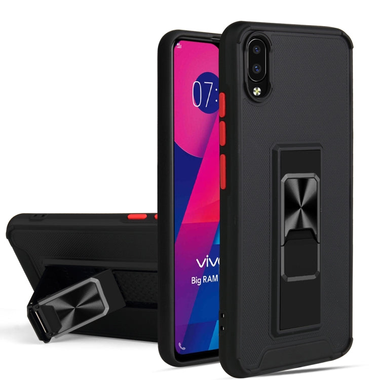 For vivo Y93 Dual-color Skin Feel TPU + PC Magnetic Shockproof Case with Invisible Holder
