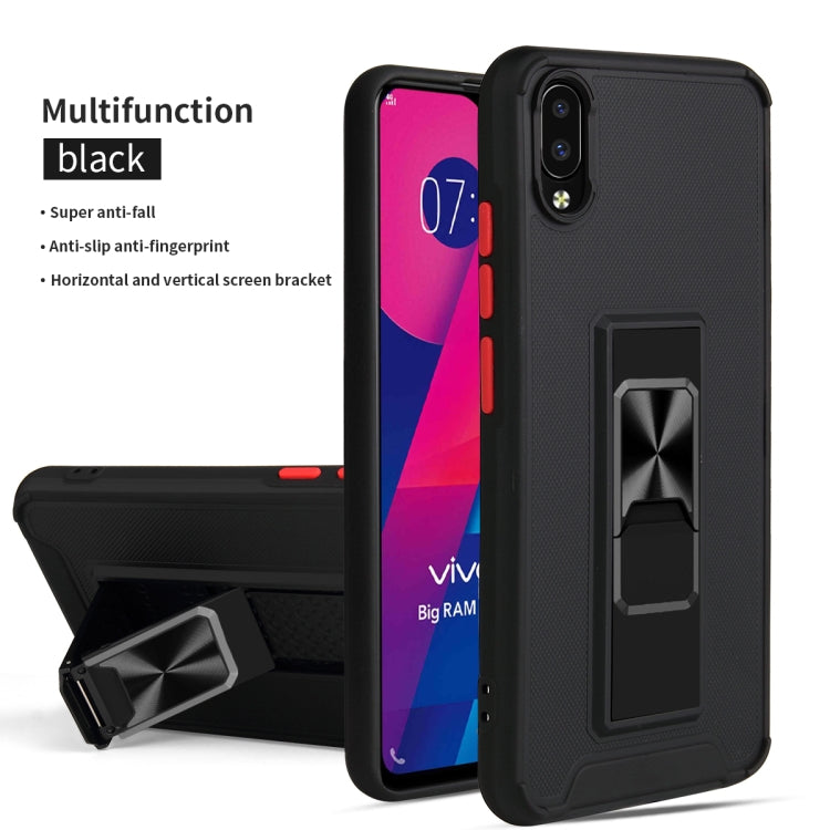 For vivo Y93 Dual-color Skin Feel TPU + PC Magnetic Shockproof Case with Invisible Holder