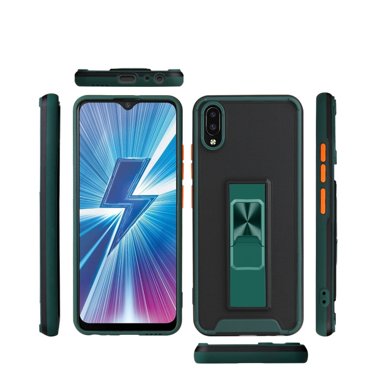 For vivo Y93 Dual-color Skin Feel TPU + PC Magnetic Shockproof Case with Invisible Holder