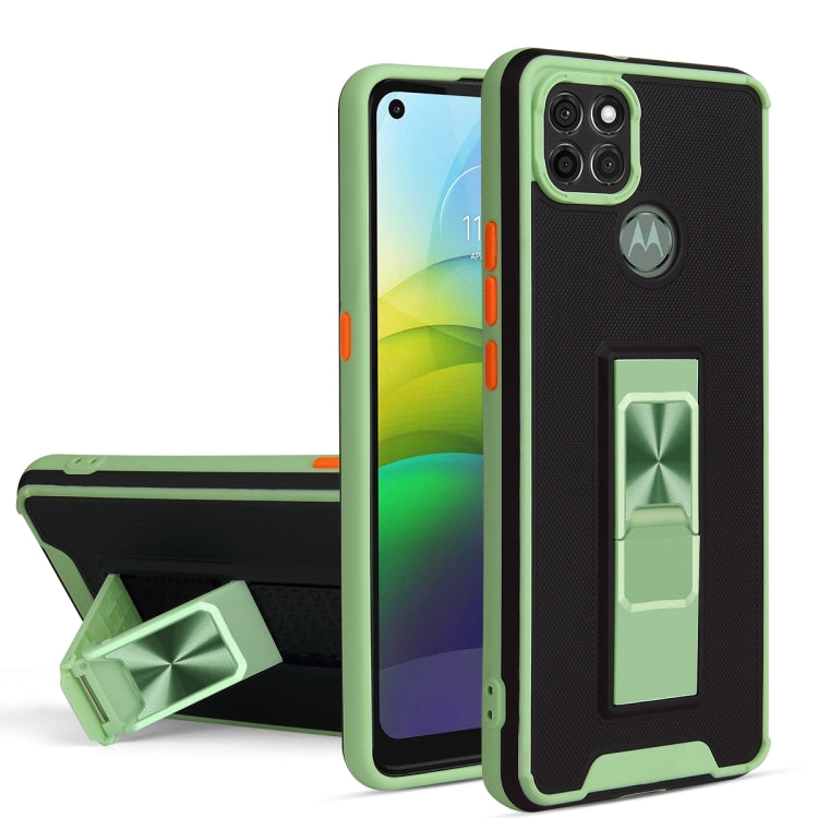 For Motorola Moto G9 Power Dual-color Skin Feel TPU + PC Magnetic Shockproof Case with Invisible Holder