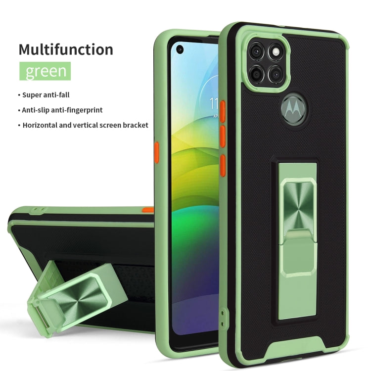 For Motorola Moto G9 Power Dual-color Skin Feel TPU + PC Magnetic Shockproof Case with Invisible Holder