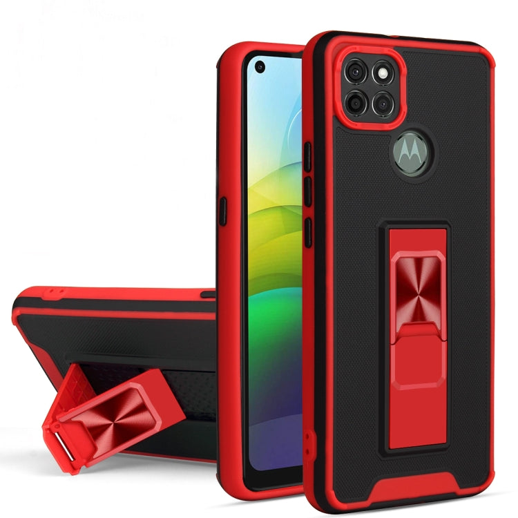 For Motorola Moto G9 Power Dual-color Skin Feel TPU + PC Magnetic Shockproof Case with Invisible Holder