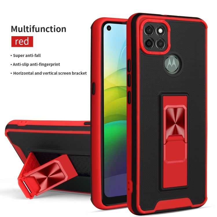 For Motorola Moto G9 Power Dual-color Skin Feel TPU + PC Magnetic Shockproof Case with Invisible Holder