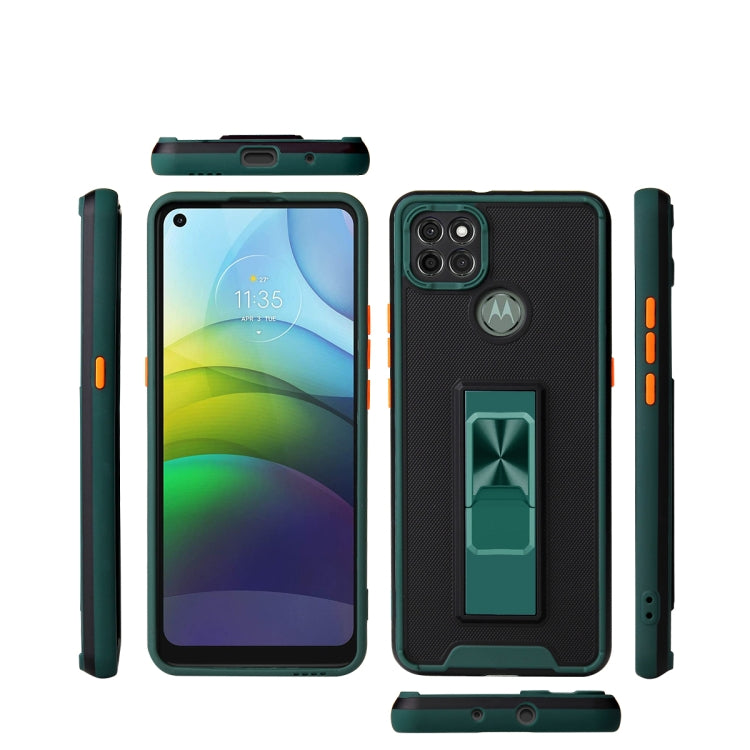 For Motorola Moto G9 Power Dual-color Skin Feel TPU + PC Magnetic Shockproof Case with Invisible Holder