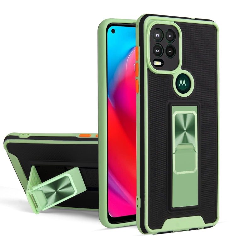 For Motorola Moto G Stylus 2021 Dual-color Skin Feel TPU + PC Magnetic Shockproof Case with Invisible Holder