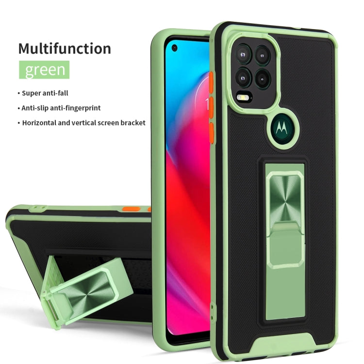 For Motorola Moto G Stylus 2021 Dual-color Skin Feel TPU + PC Magnetic Shockproof Case with Invisible Holder