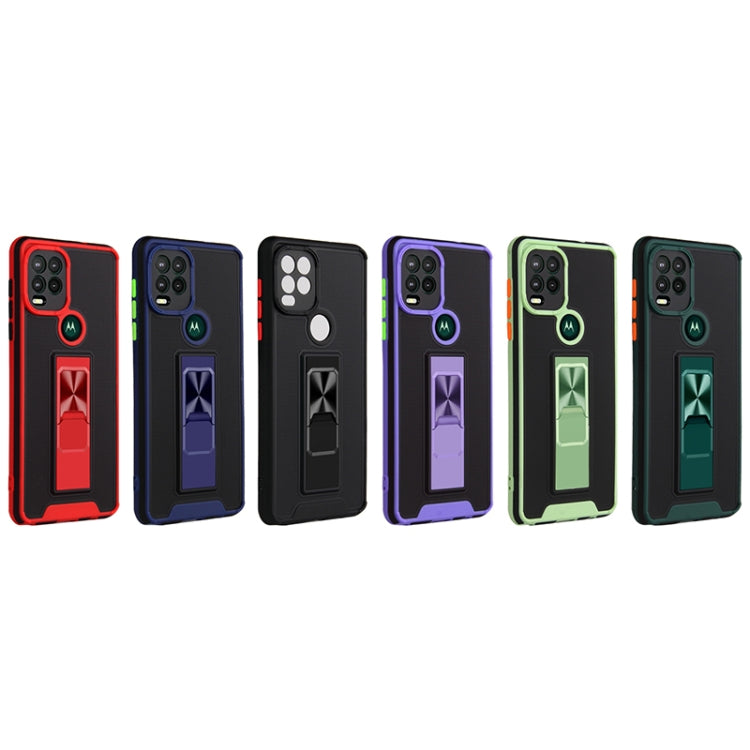 For Motorola Moto G Stylus 2021 Dual-color Skin Feel TPU + PC Magnetic Shockproof Case with Invisible Holder
