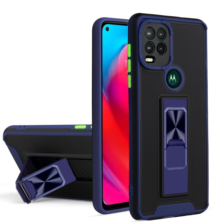 For Motorola Moto G Stylus 2021 Dual-color Skin Feel TPU + PC Magnetic Shockproof Case with Invisible Holder