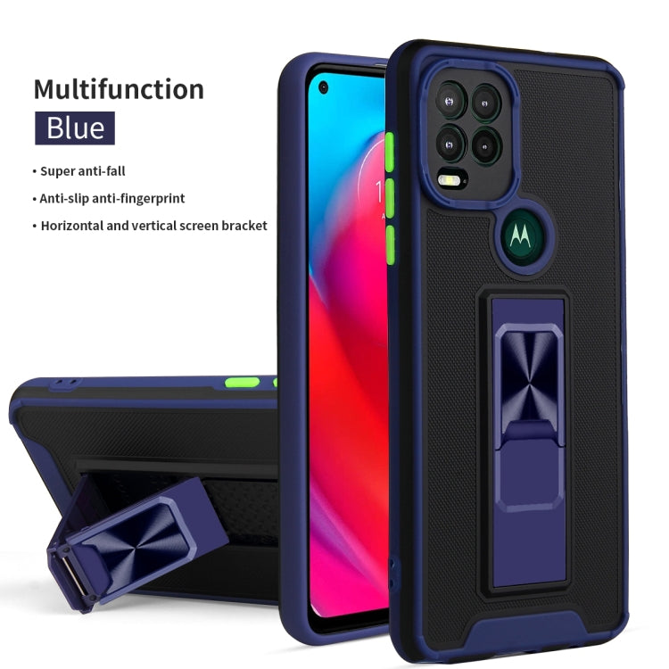 For Motorola Moto G Stylus 2021 Dual-color Skin Feel TPU + PC Magnetic Shockproof Case with Invisible Holder
