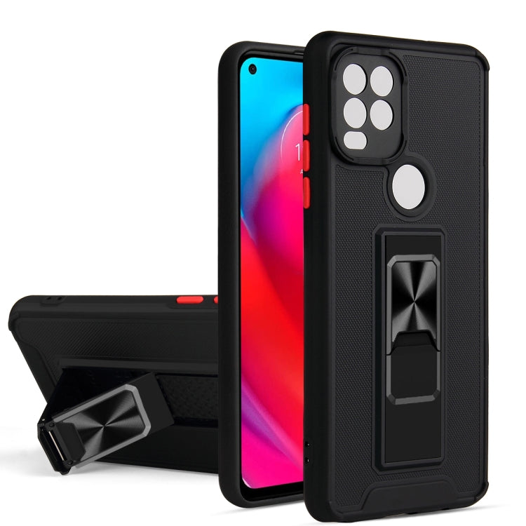 For Motorola Moto G Stylus 2021 Dual-color Skin Feel TPU + PC Magnetic Shockproof Case with Invisible Holder