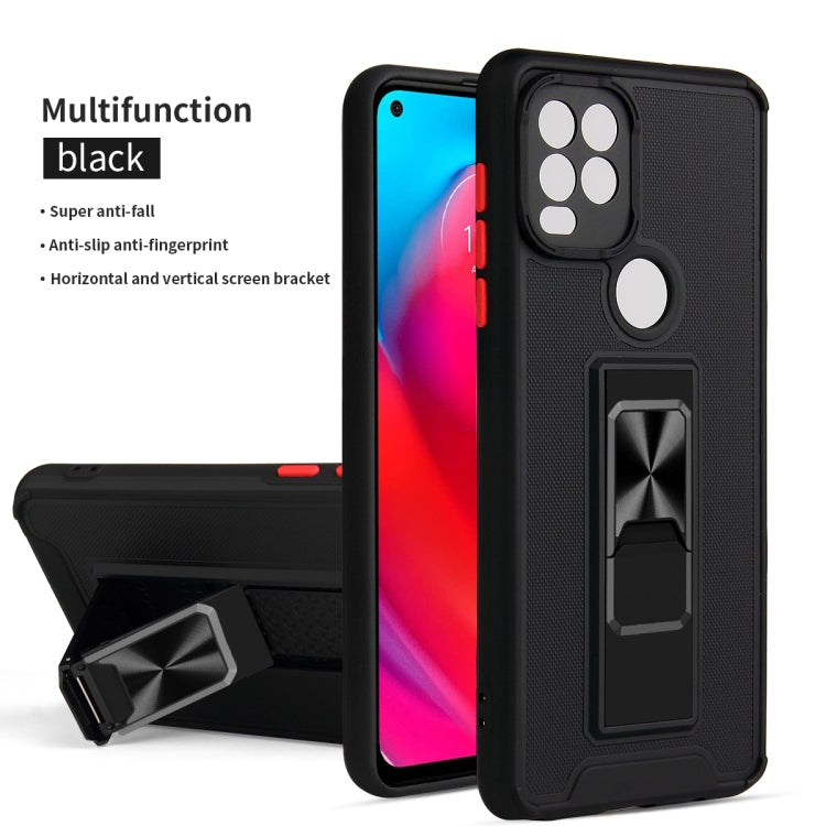 For Motorola Moto G Stylus 2021 Dual-color Skin Feel TPU + PC Magnetic Shockproof Case with Invisible Holder