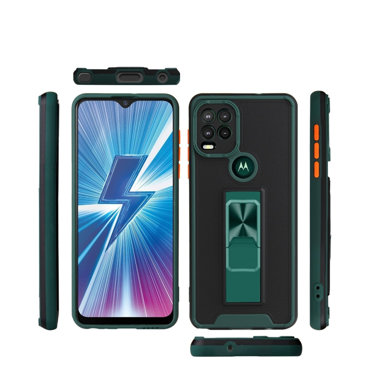 For Motorola Moto G Stylus 2021 Dual-color Skin Feel TPU + PC Magnetic Shockproof Case with Invisible Holder