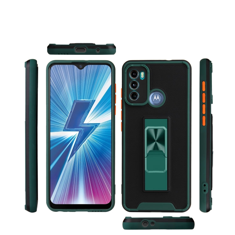 For Motorola Moto G60 Dual-color Skin Feel TPU + PC Magnetic Shockproof Case with Invisible Holder