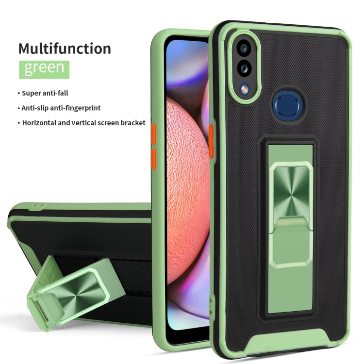 For Samsung Galaxy A10s / M01s Dual-color Skin Feel TPU + PC Magnetic Shockproof Case with Invisible Holder