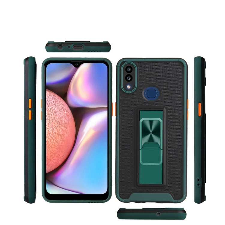 For Samsung Galaxy A10s / M01s Dual-color Skin Feel TPU + PC Magnetic Shockproof Case with Invisible Holder