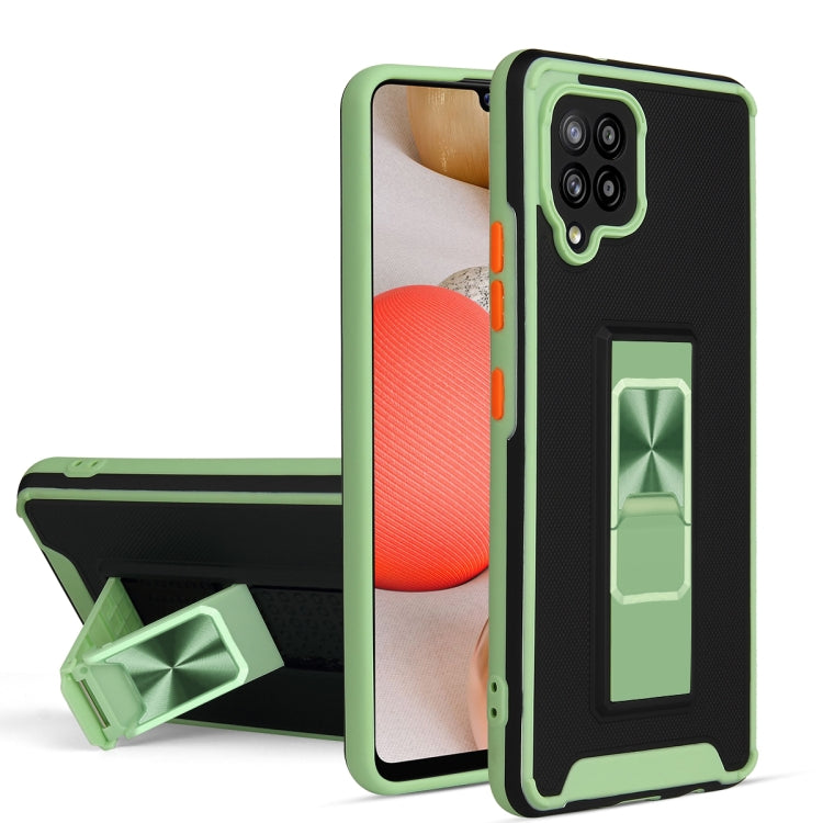 For Samsung Galaxy A42 5G Dual-color Skin Feel TPU + PC Magnetic Shockproof Case with Invisible Holder
