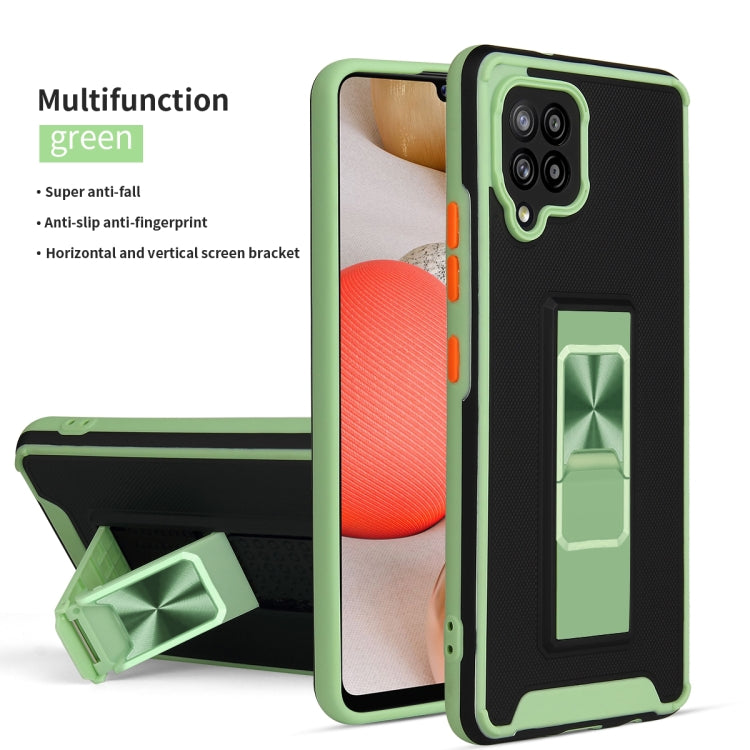For Samsung Galaxy A42 5G Dual-color Skin Feel TPU + PC Magnetic Shockproof Case with Invisible Holder