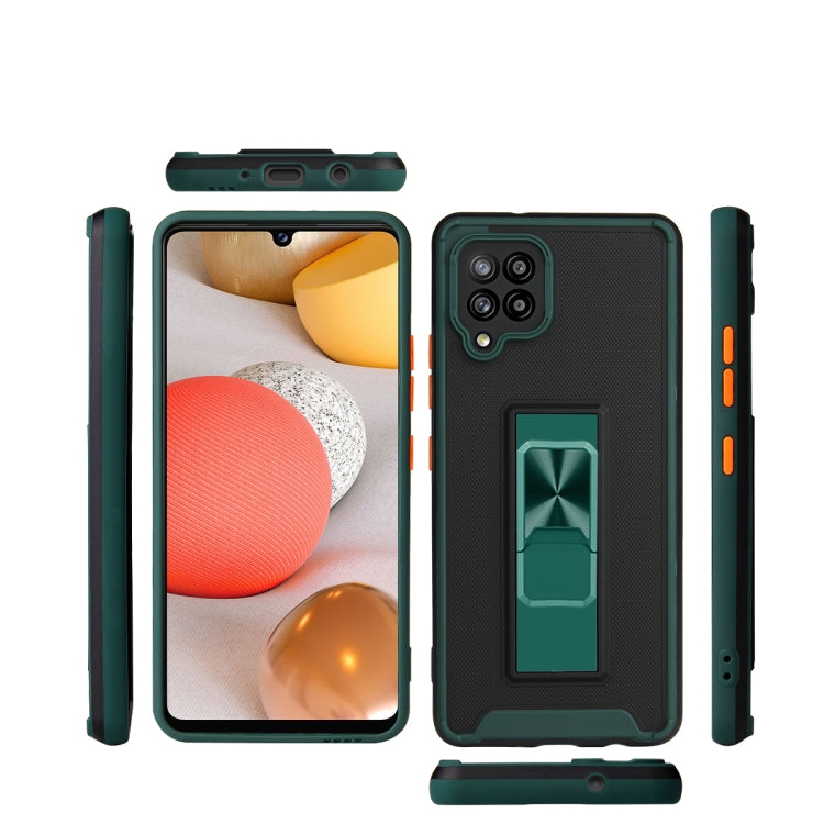 For Samsung Galaxy A42 5G Dual-color Skin Feel TPU + PC Magnetic Shockproof Case with Invisible Holder