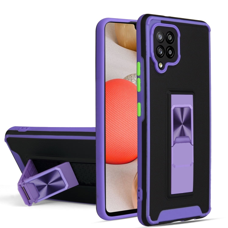 For Samsung Galaxy A42 5G Dual-color Skin Feel TPU + PC Magnetic Shockproof Case with Invisible Holder