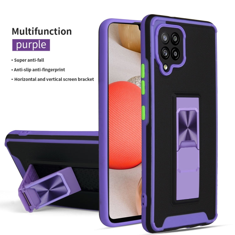 For Samsung Galaxy A42 5G Dual-color Skin Feel TPU + PC Magnetic Shockproof Case with Invisible Holder
