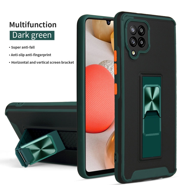 For Samsung Galaxy A42 5G Dual-color Skin Feel TPU + PC Magnetic Shockproof Case with Invisible Holder