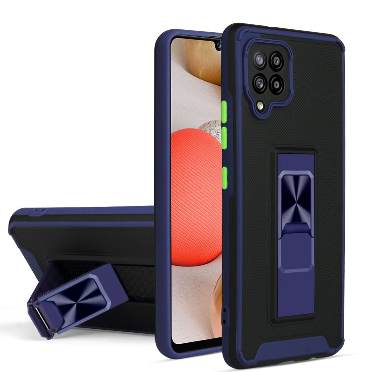 For Samsung Galaxy A42 5G Dual-color Skin Feel TPU + PC Magnetic Shockproof Case with Invisible Holder