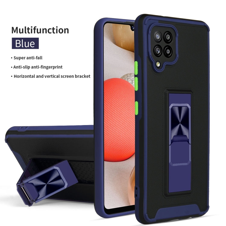 For Samsung Galaxy A42 5G Dual-color Skin Feel TPU + PC Magnetic Shockproof Case with Invisible Holder