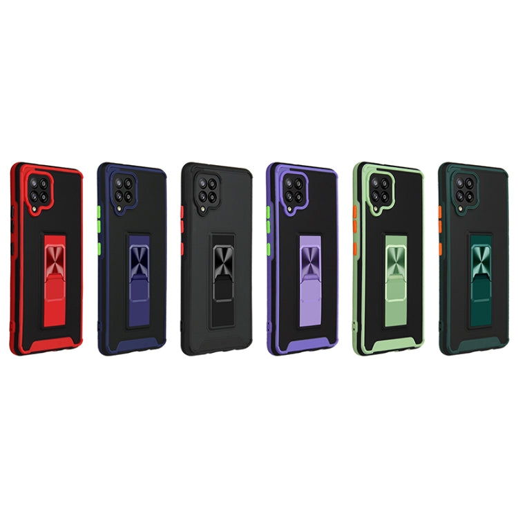 For Samsung Galaxy A42 5G Dual-color Skin Feel TPU + PC Magnetic Shockproof Case with Invisible Holder