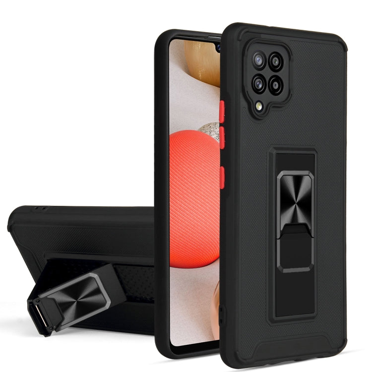 For Samsung Galaxy A42 5G Dual-color Skin Feel TPU + PC Magnetic Shockproof Case with Invisible Holder