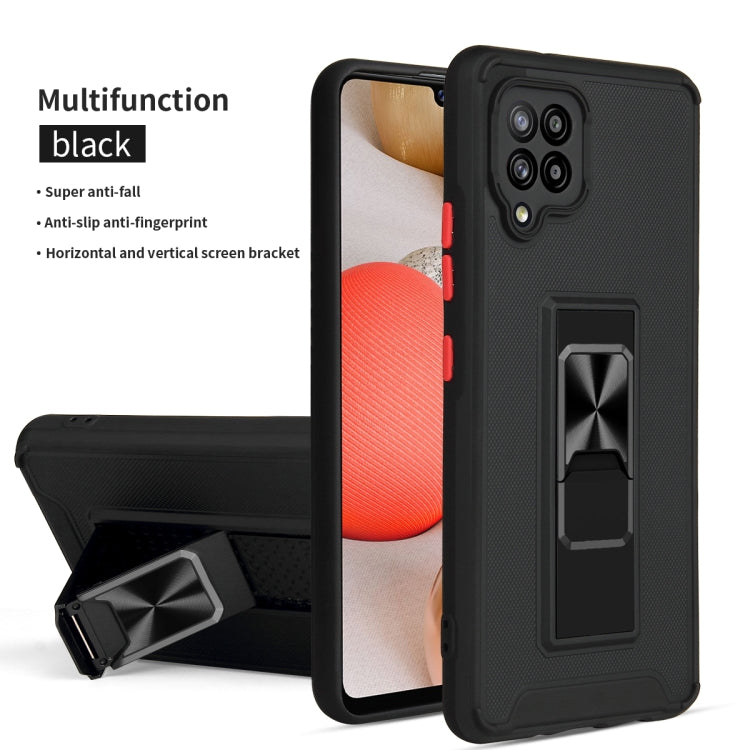 For Samsung Galaxy A42 5G Dual-color Skin Feel TPU + PC Magnetic Shockproof Case with Invisible Holder