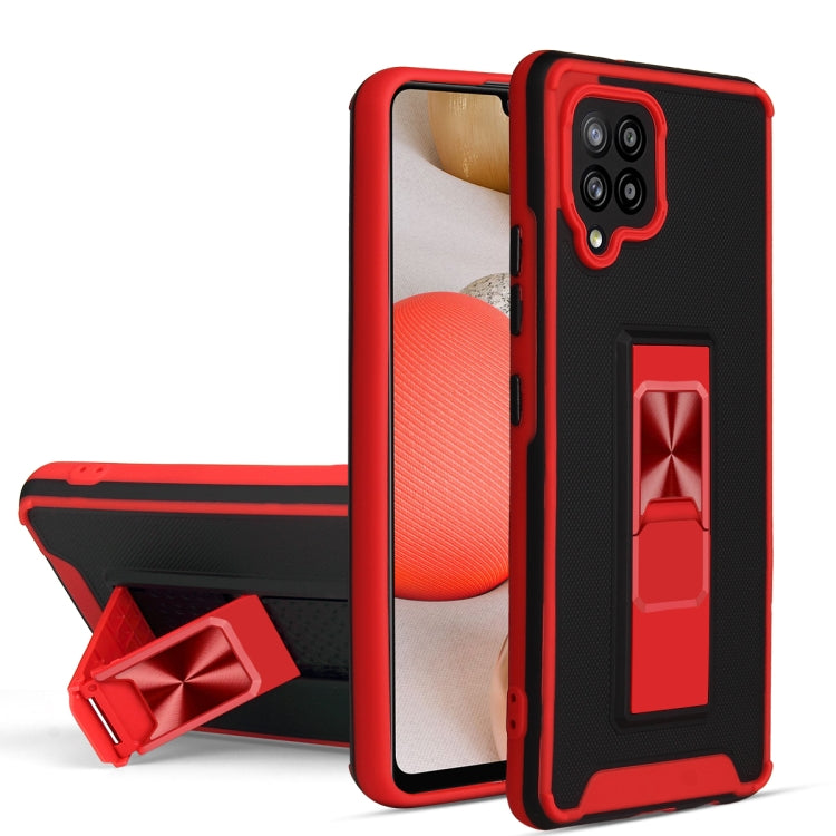 For Samsung Galaxy A42 5G Dual-color Skin Feel TPU + PC Magnetic Shockproof Case with Invisible Holder