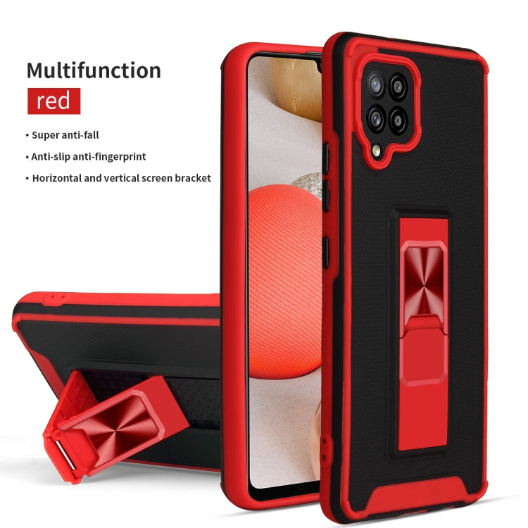 For Samsung Galaxy A42 5G Dual-color Skin Feel TPU + PC Magnetic Shockproof Case with Invisible Holder