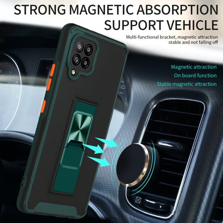 For Samsung Galaxy A42 5G Dual-color Skin Feel TPU + PC Magnetic Shockproof Case with Invisible Holder